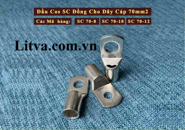 Đầu cos SC 70-8, 70-10, 70-12 dùng cho cáp tiết diện 70mm2