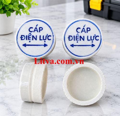 Mốc sứ cảnh báo cáp điện lực